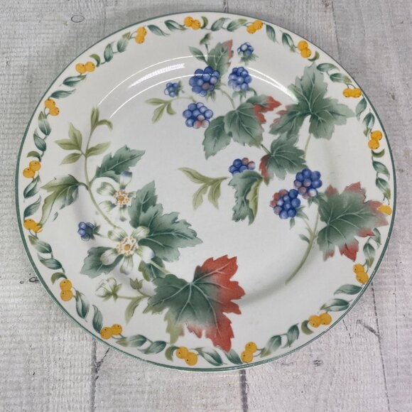 Vintage Julie Pople Avon COUNTRY FRUIT COLLECTION Porcelain Salad Plate Set 4 - Picture 8 of 16